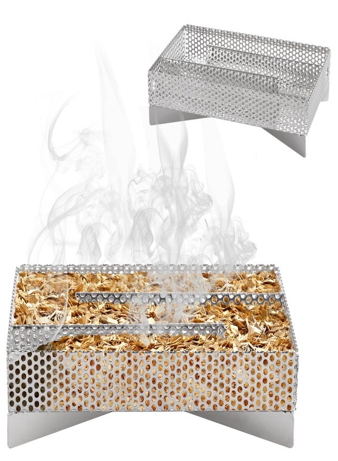 Lnrueg Smoker Tray 12 Hours Pellet Maze Smoker Tray, 5 x 8 Inch Stainless Steel Pellet Smoker Basket, Anti-slip Smoke Generator, Perfect for Hot and Cold Smoking Meat, Fish, Cheese - Image 1